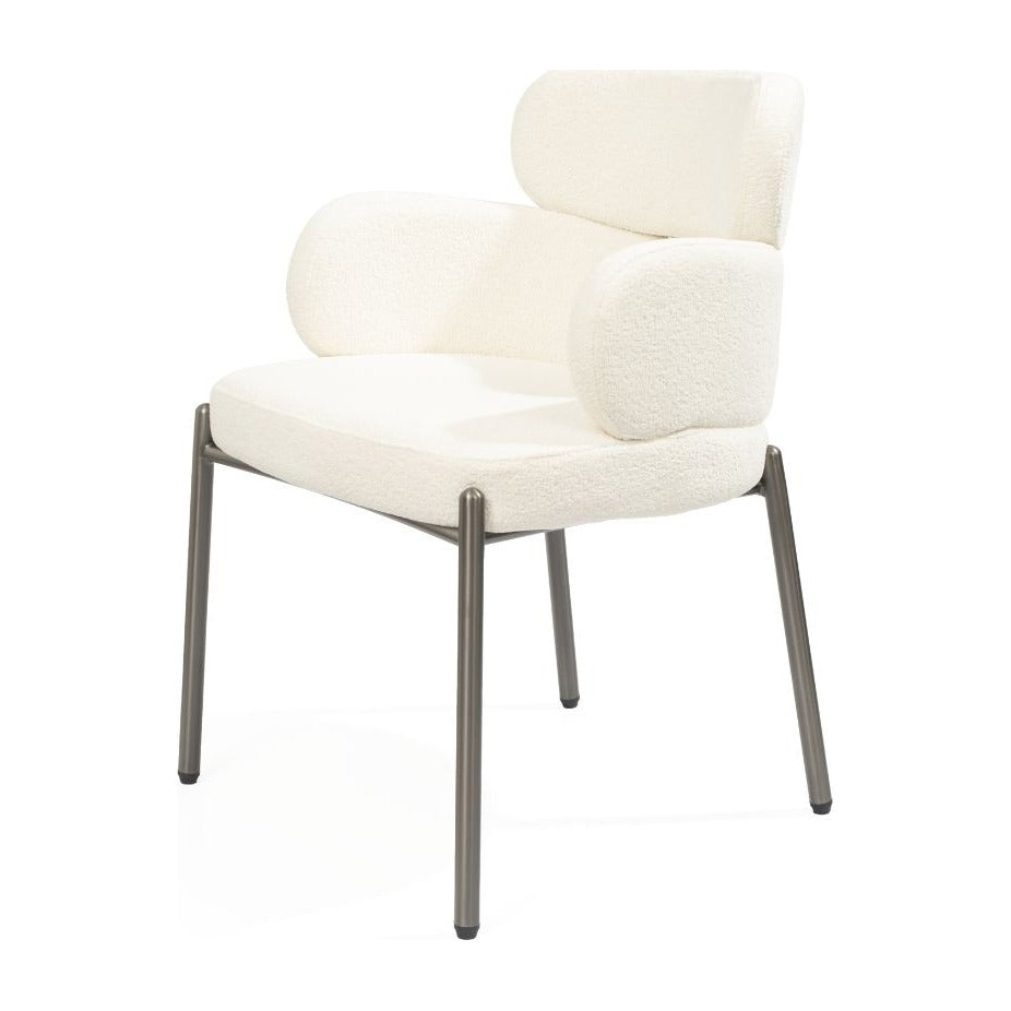 Adele Dining Armchair White – side angle