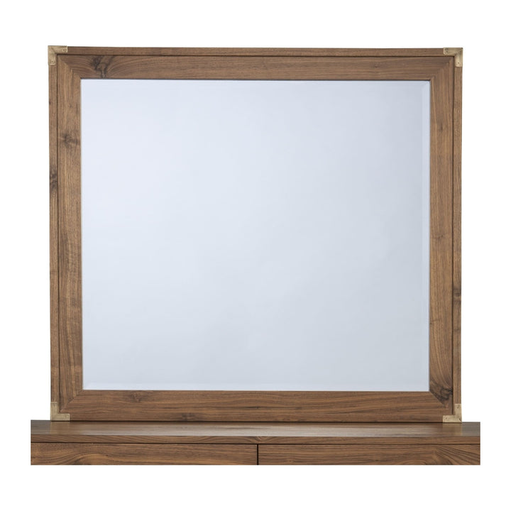 Adler Beveled Glass Mirror by Modus in Natural Walnut — on a white background