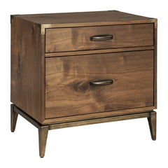 Adler Two Drawer Nightstand by Modus in Natural Walnut — on a white background
