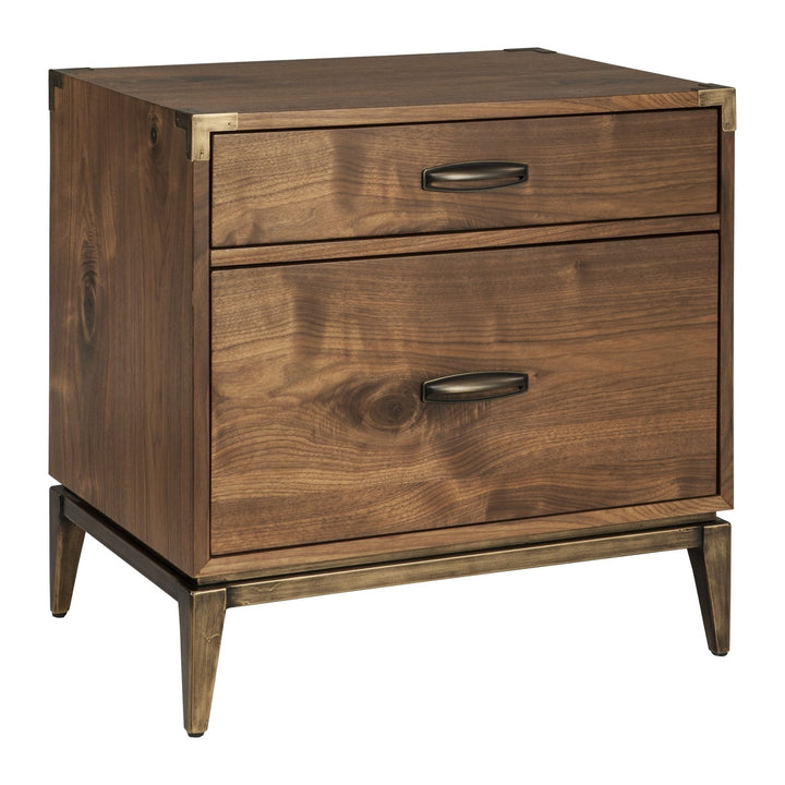 Adler Two Drawer Nightstand by Modus in Natural Walnut — on a white background