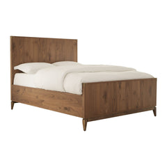 Adler Wood Panel Bed by Modus in Natural Walnut — white background, angled view