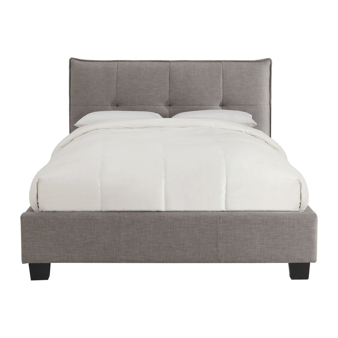 Adona Upholstered Footboard Storage Bed in Dolphin Linen — white background, front view