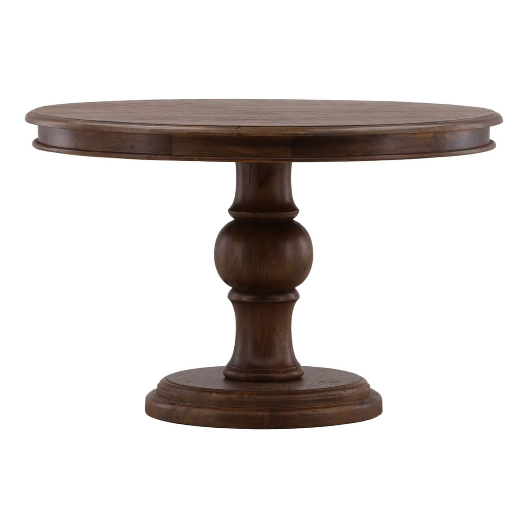 Artis Brown Mango Wood Dining Table, 47-inch, three-quarter studio view