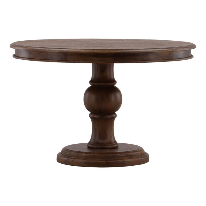 Artis Brown Mango Wood Dining Table, 47-inch, three-quarter studio view
