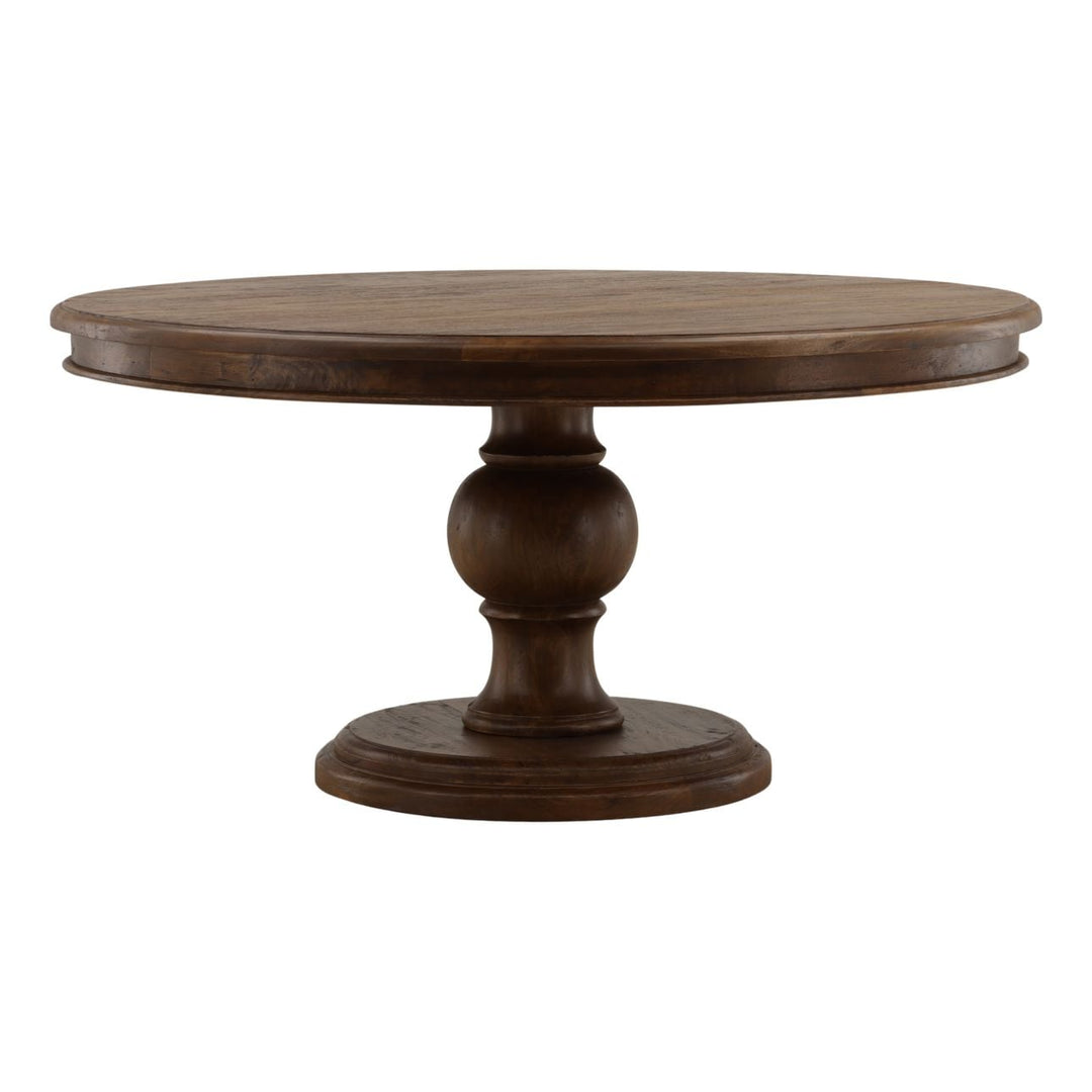 Artis Brown Mango Wood Dining Table, 60-inch, three-quarter studio view