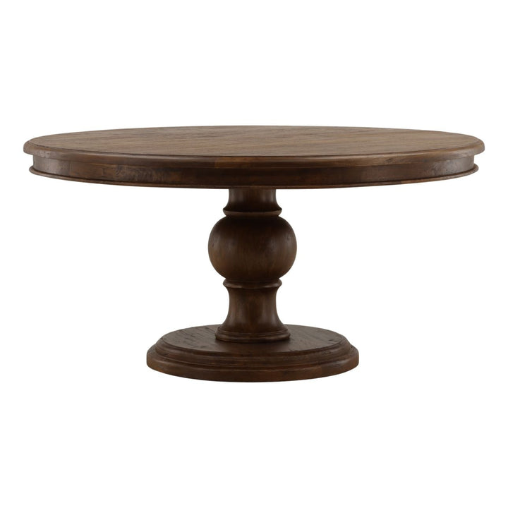 Artis Brown Mango Wood Dining Table, 60-inch, three-quarter studio view