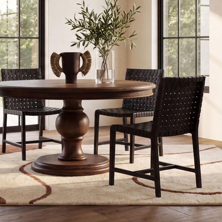 Artis Brown Mango Wood Dining Table, 60-inch, lifestyle view