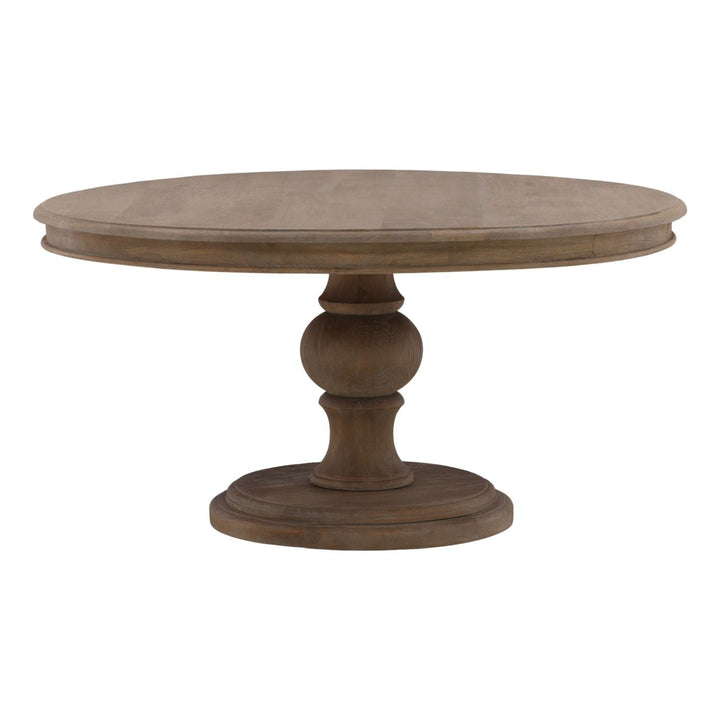 Artis Warm Wash Mango Wood Dining Table, 60-inch, three-quarter studio view