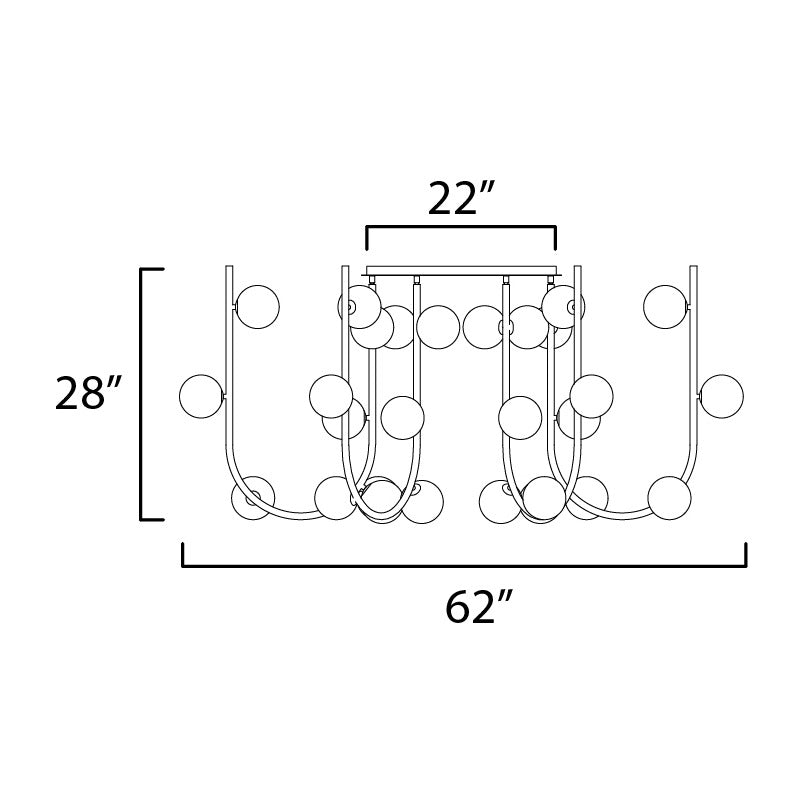 Contour MTO Contour 36-Light MTO Fixed Pendant by Studio M Lighting – line drawing