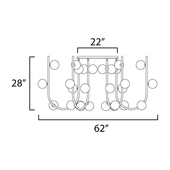 Contour MTO Contour 36-Light MTO Fixed Pendant by Studio M Lighting – line drawing