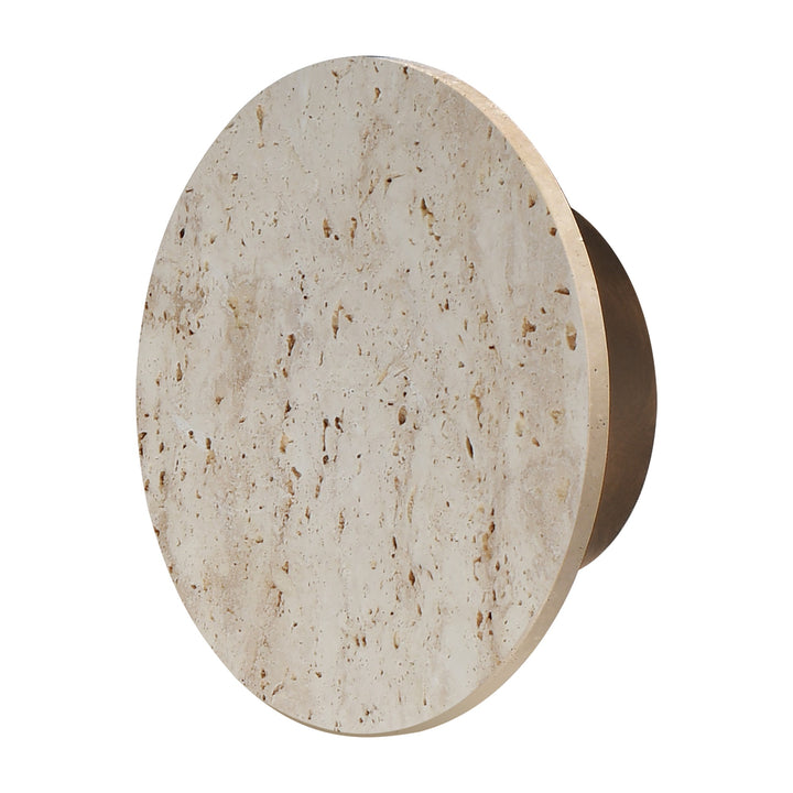 Discus 9 LED Outdoor Wall Sconce by Studio M Lighting in Travertine / Antique Bronze