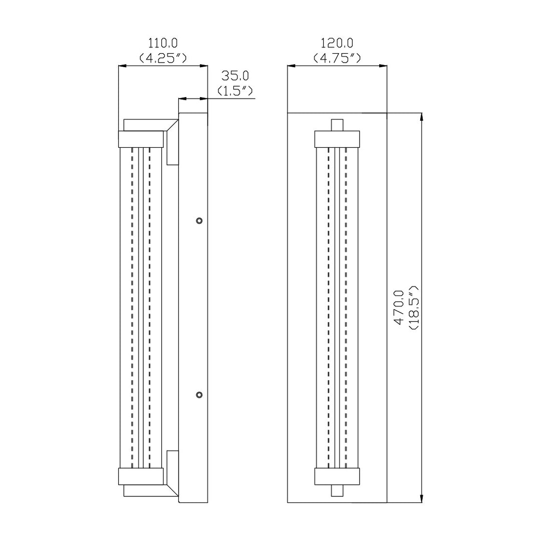 Fuse 27 LED Outdoor Wall Sconce by Studio M Lighting – line drawing