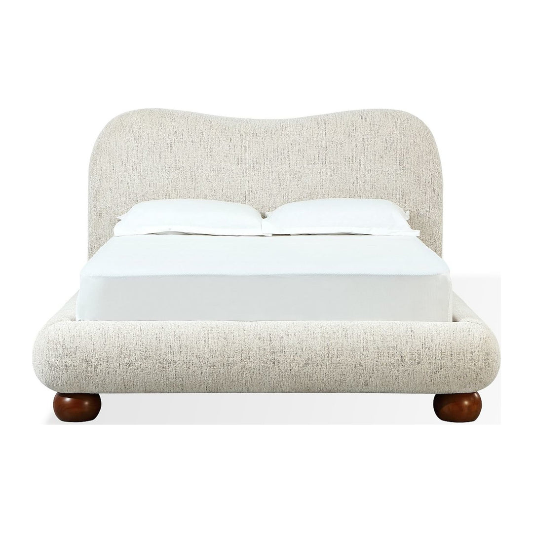 Afra Chenille Upholstered Platform Bed by Modus in Chinchilla — white background, front view