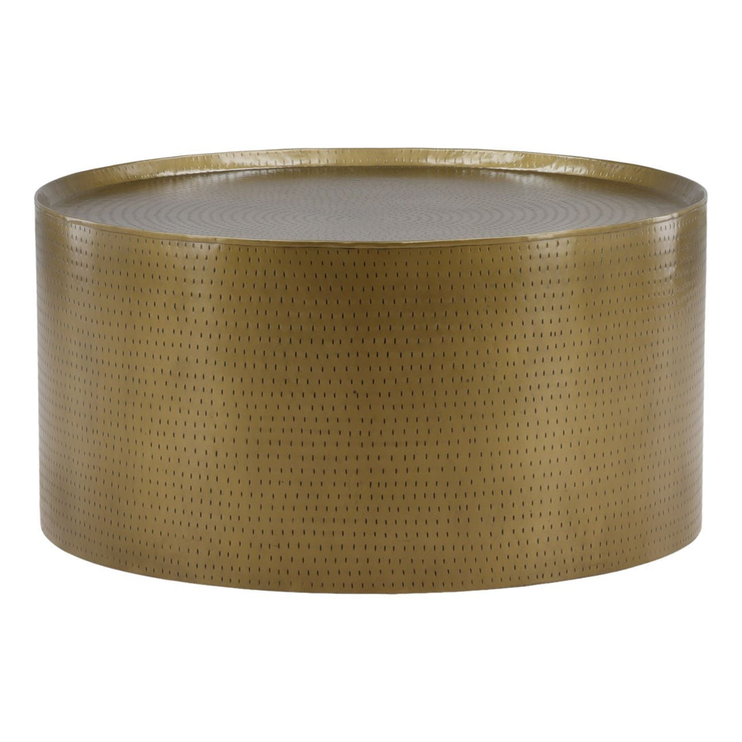 Hart Brass-Finish Coffee Table, three-quarter studio view