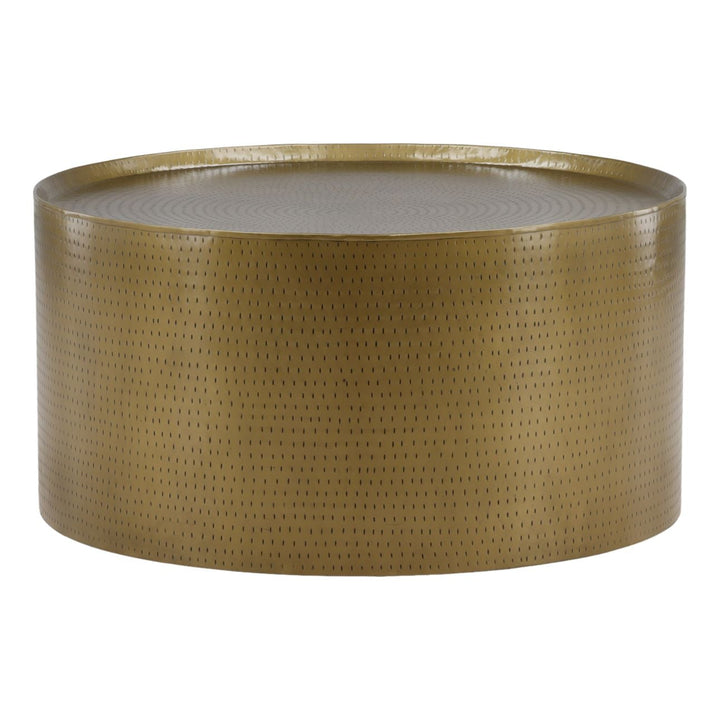 Hart Brass-Finish Coffee Table, three-quarter studio view