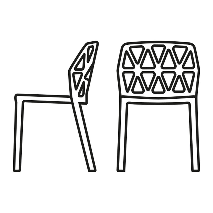 Alchemia Dining Chair by Connubia line drawing