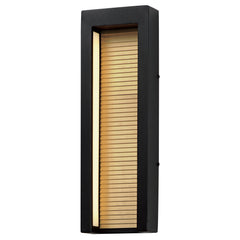 Alcove Large LED Outdoor Wall Sconce by ET2 Lighting in Black / Gold, front view