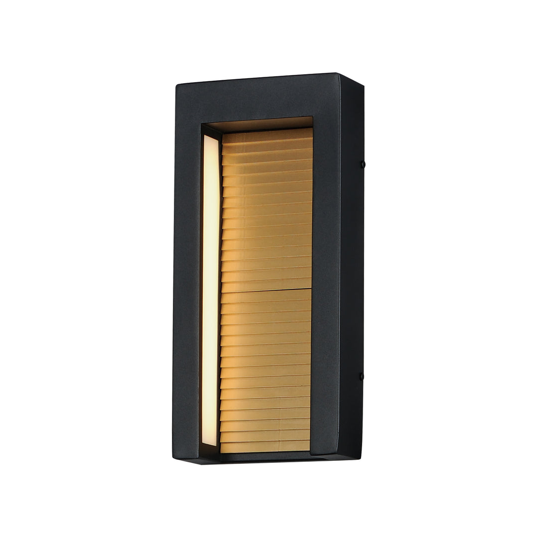 Alcove Medium LED Outdoor Wall Sconce by ET2 Lighting in Black / Gold, front view