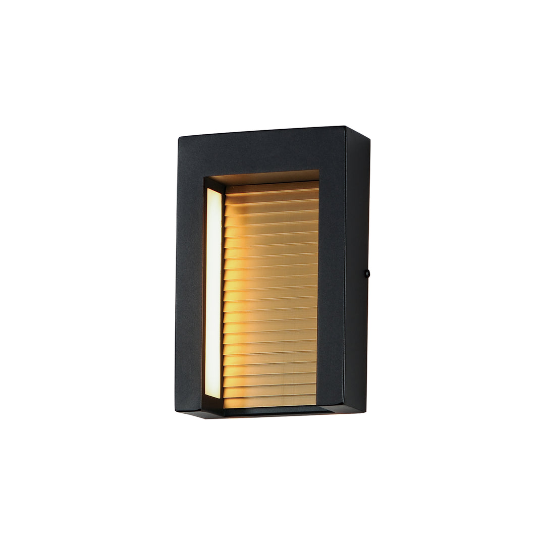 Alcove Small LED Outdoor Wall Sconce by ET2 Lighting in Black / Gold, front view