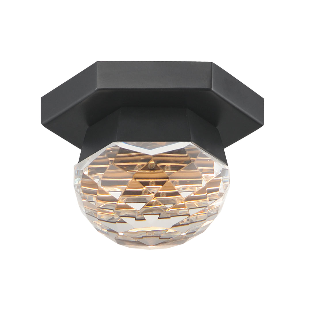 Allumettes 1-Light LED Flush Mount by ET2 Lighting in Black, front view