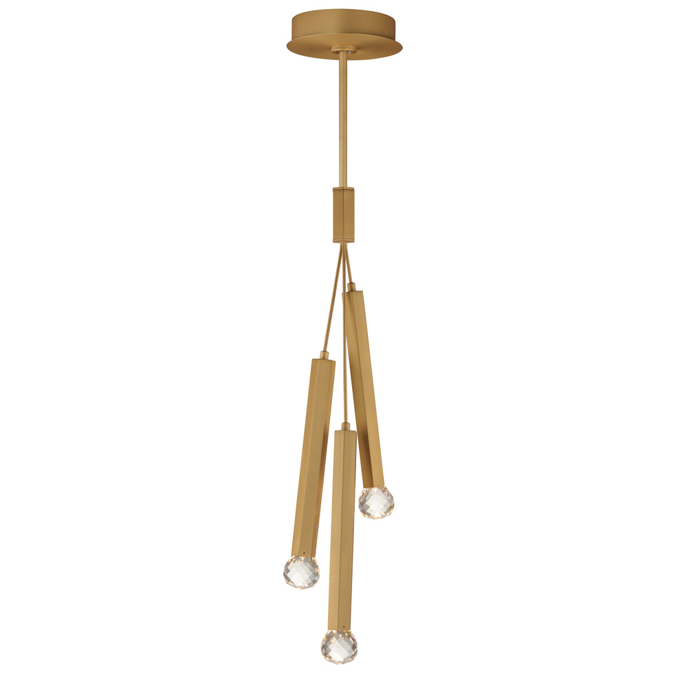 Allumettes 3-Light LED Pendant by ET2 Lighting in Gold finish