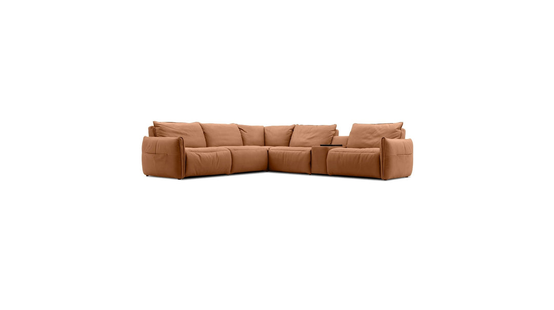 ALTERO Sectional (3 Electric Motion Pieces) with Console 6-Piece Cognac