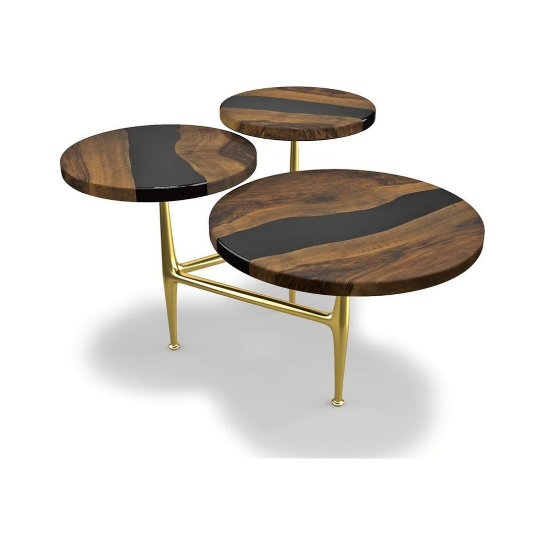 Althaia Walnut Wood  Triple Coffee Table Arditi Collection