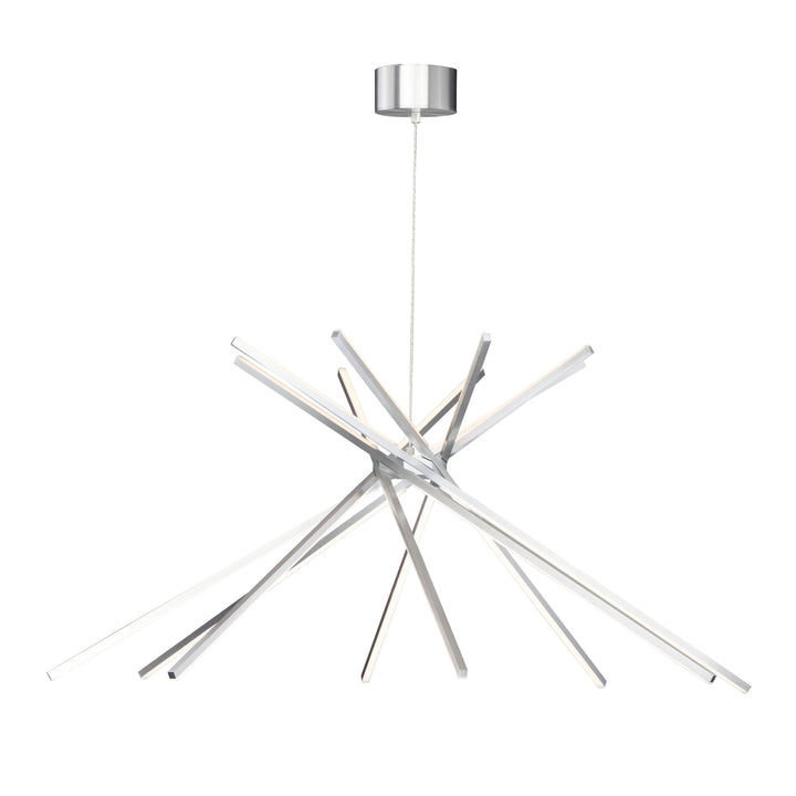 Alumilux Aster 8-Light LED Pendant by ET2 Lighting in Satin Aluminum, front view