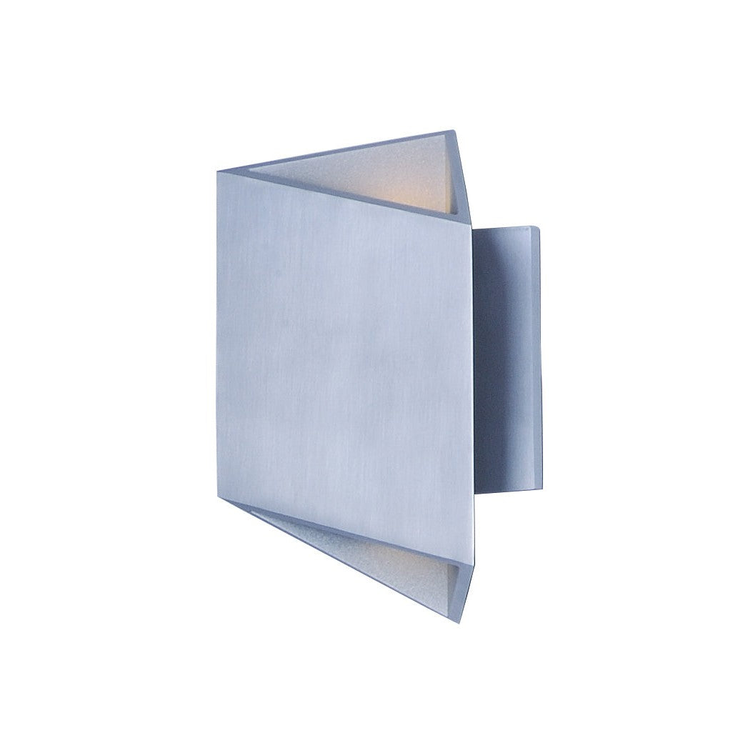Alumilux: Facet LED Outdoor Wall Sconce by ET2 Lighting in Satin Aluminum, front view