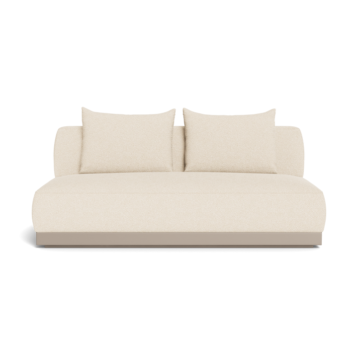 Amalfi 2 Seat Armless Sofa in Aluminum Taupe and Riviera Sand — full product view
