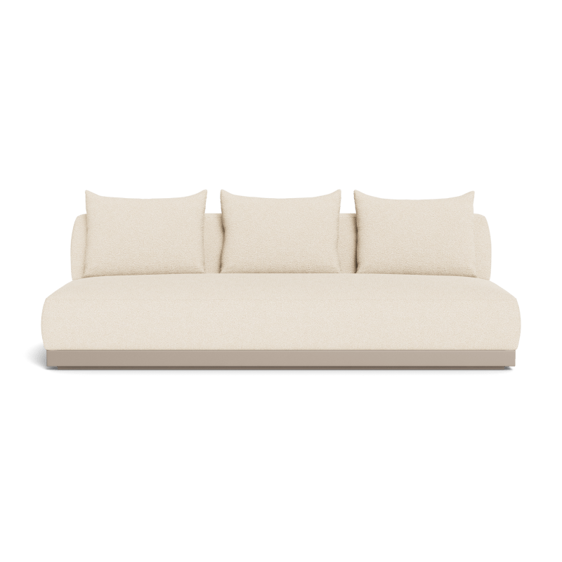 Amalfi 3 Seat Armless Sofa in Aluminum Taupe and Riviera Sand — full product view