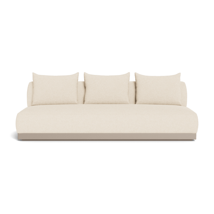 Amalfi 3 Seat Armless Sofa in Aluminum Taupe and Riviera Sand — full product view
