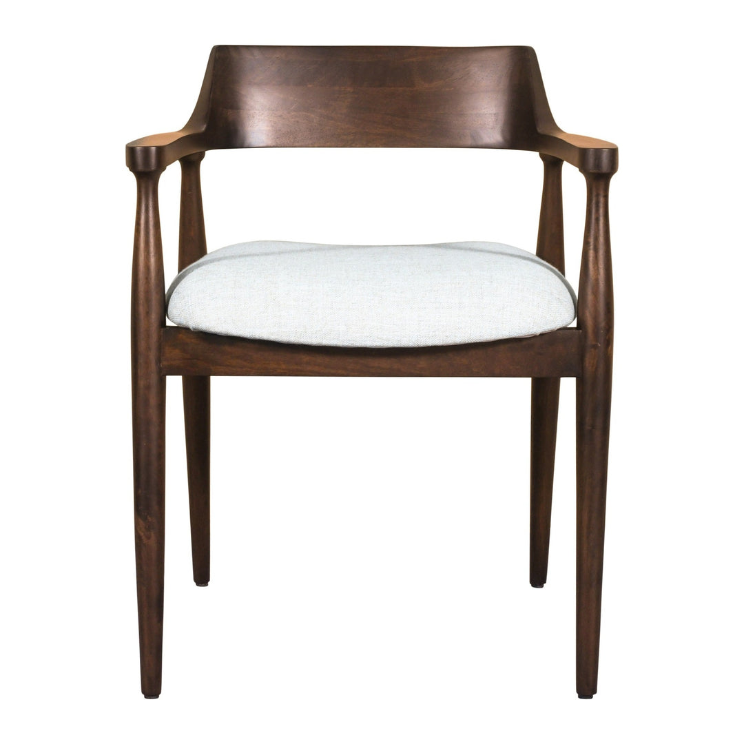 Amaroo Upholstered Dining Arm Chair by Modus in Honey Date — product view on a white background