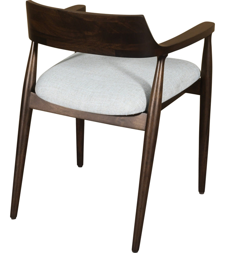 Amaroo Upholstered Dining Arm Chair in Honey Date — product view on a white background