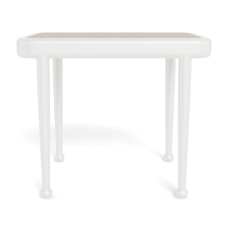 Andre Rectangle Side Table by Harbour in Aluminum White