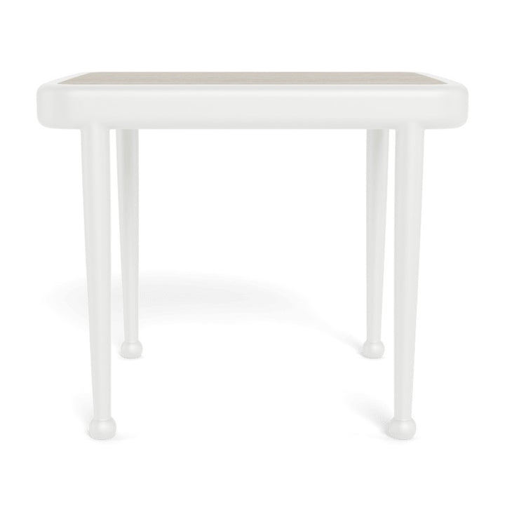 Andre Rectangle Side Table by Harbour in Aluminum White