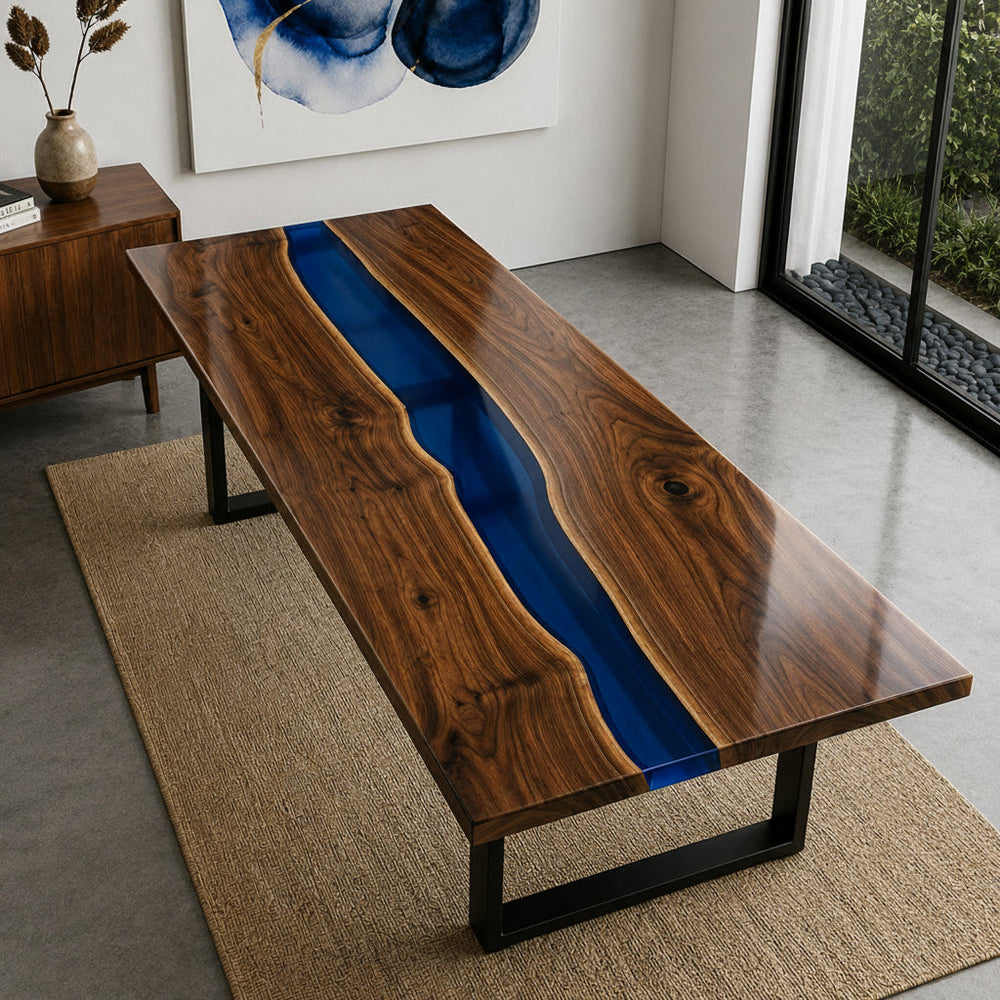 Modern Blue River Dining Table by Thomas Dawn