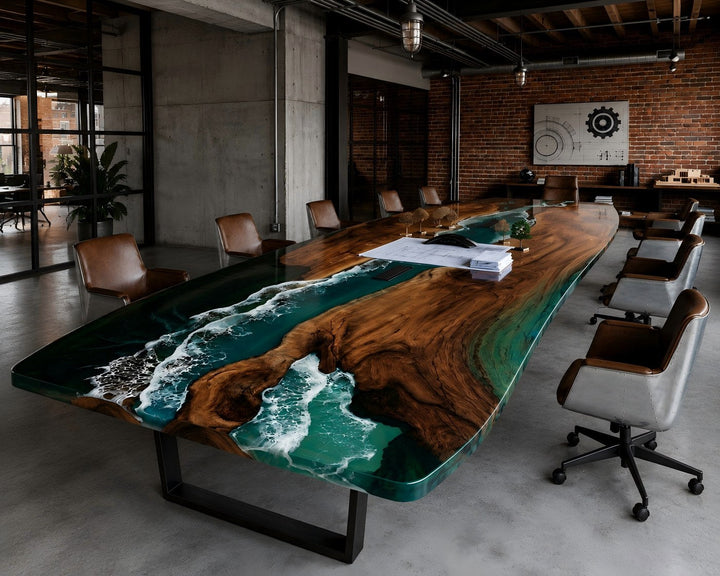 Ocean Coastline Conference Table by Thomas Dawn