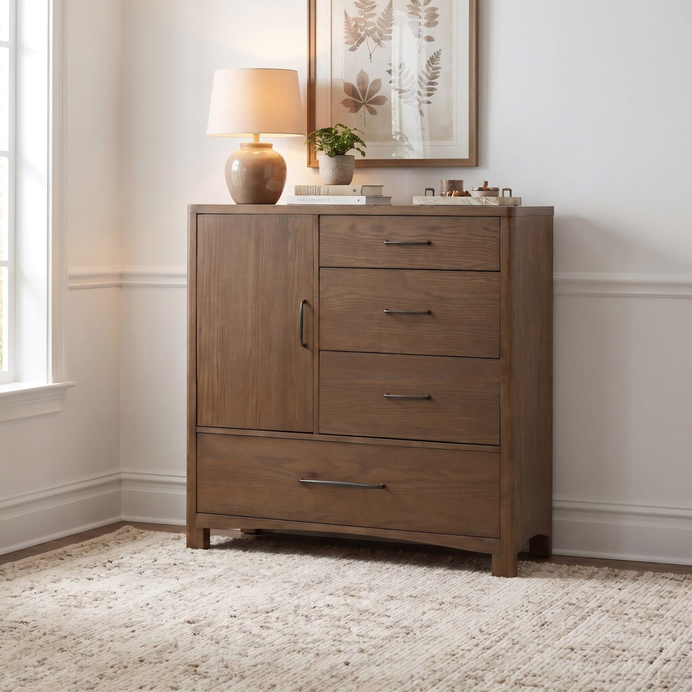 Arden Door Chest in Tavern Brown — styled in a room