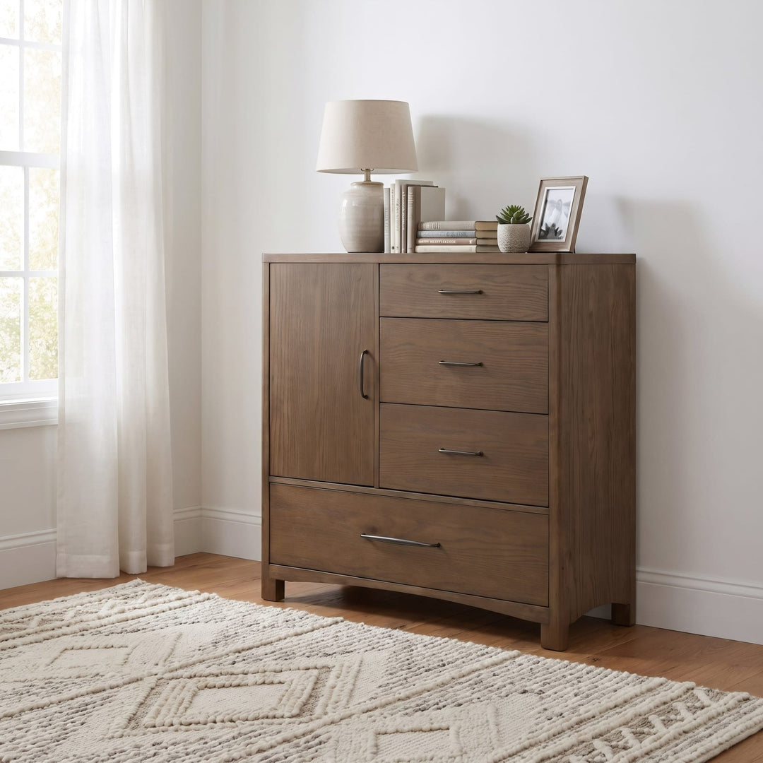 Arden Door Chest in Tavern Brown — styled in a room