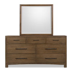 Arden Dresser by Modus in Tavern Brown — on a white background with the matching mirror (sold separately)