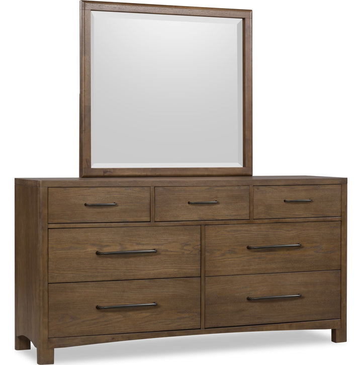 Arden Dresser in Tavern Brown — on a white background with the matching mirror (sold separately)
