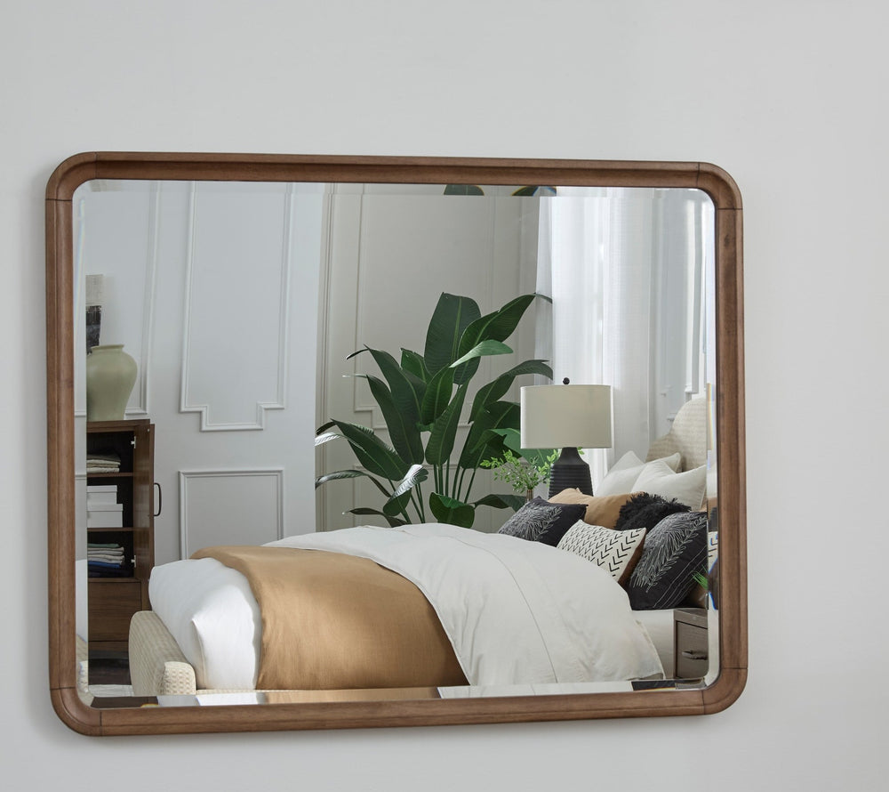 Arden Dresser Mirror in Tavern Brown — styled in a room