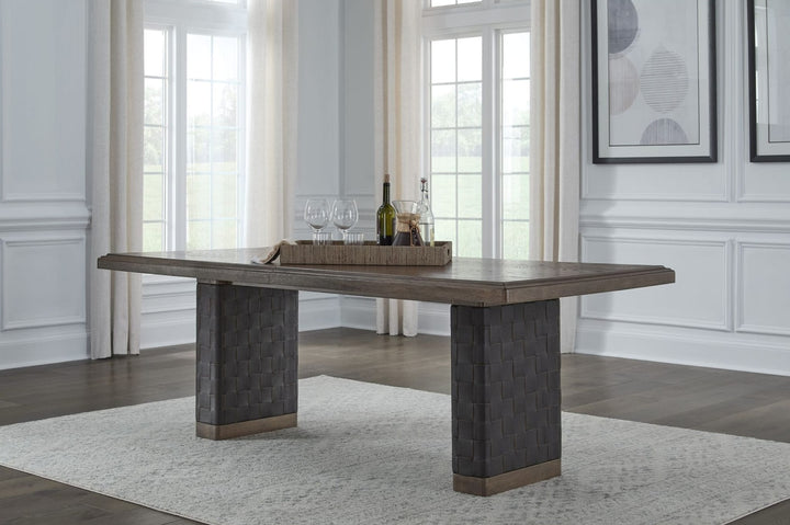 Arden Extendable Dining Table in Tavern Brown — lifestyle photo
