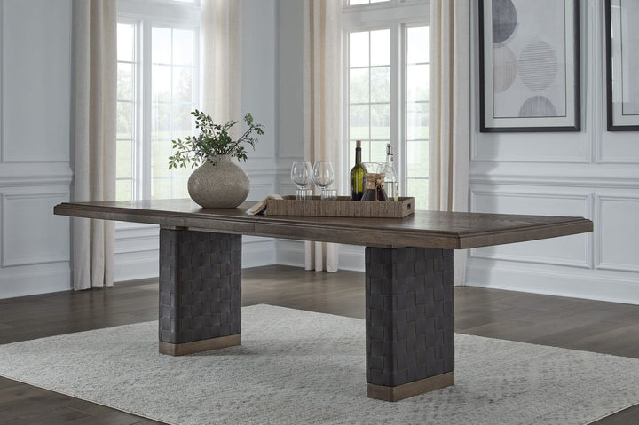 Arden Extendable Dining Table in Tavern Brown — lifestyle photo
