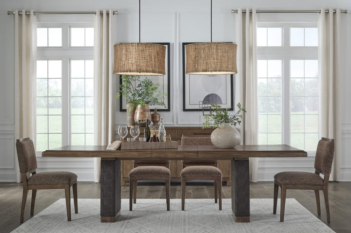 Arden Extendable Dining Table in Tavern Brown — lifestyle photo