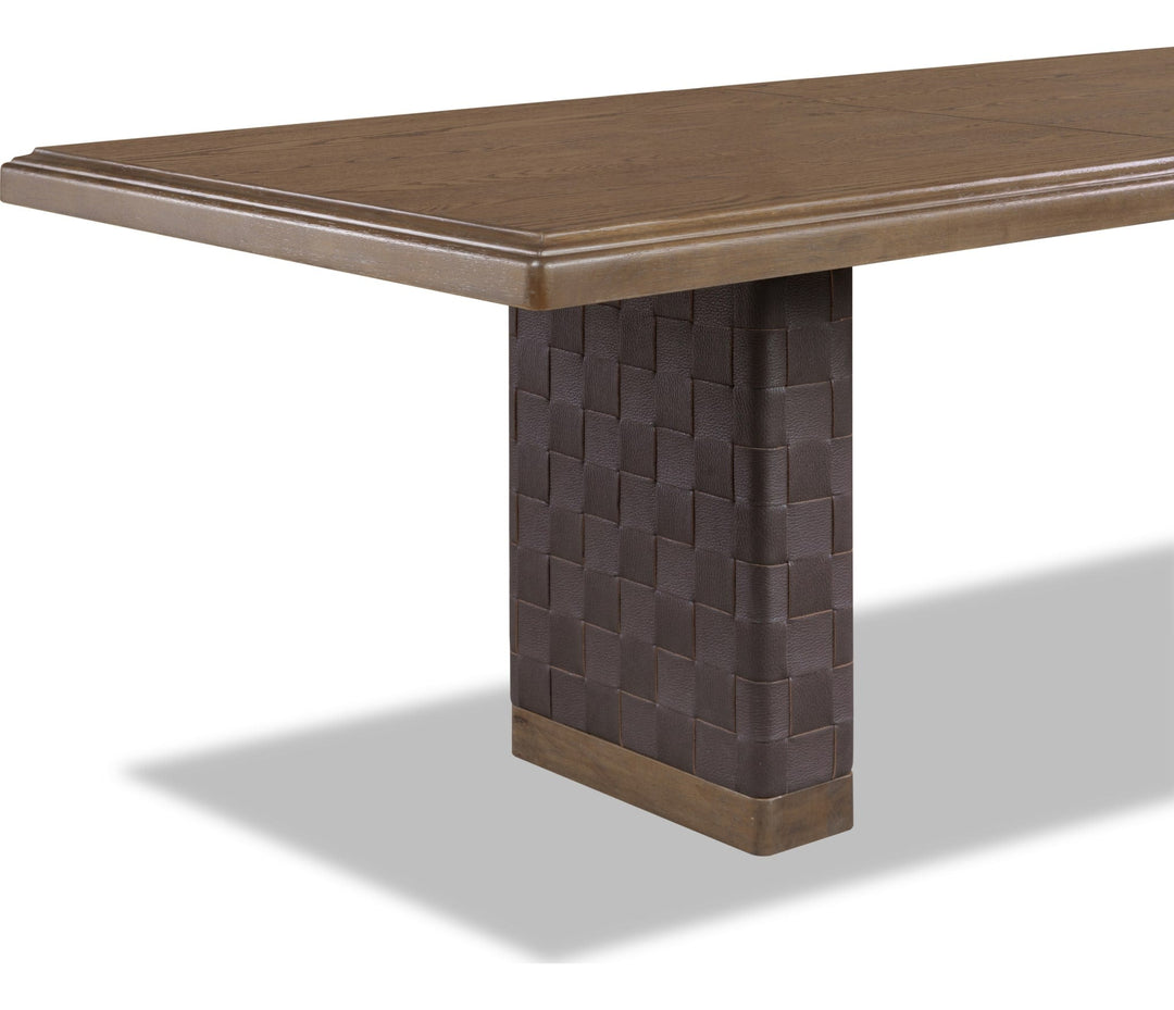 Arden Extendable Dining Table in Tavern Brown — product view on a white background