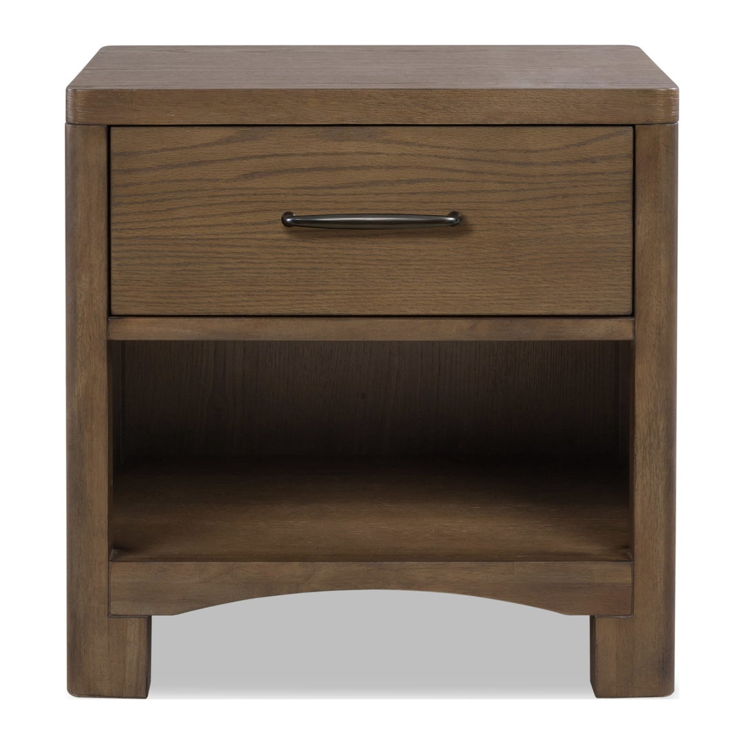 Arden One Drawer Nightstand by Modus in Tavern Brown — on a white background