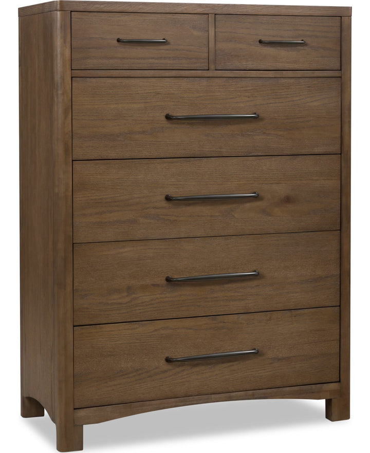 Arden Six Drawer Chest in Tavern Brown — on a white background
