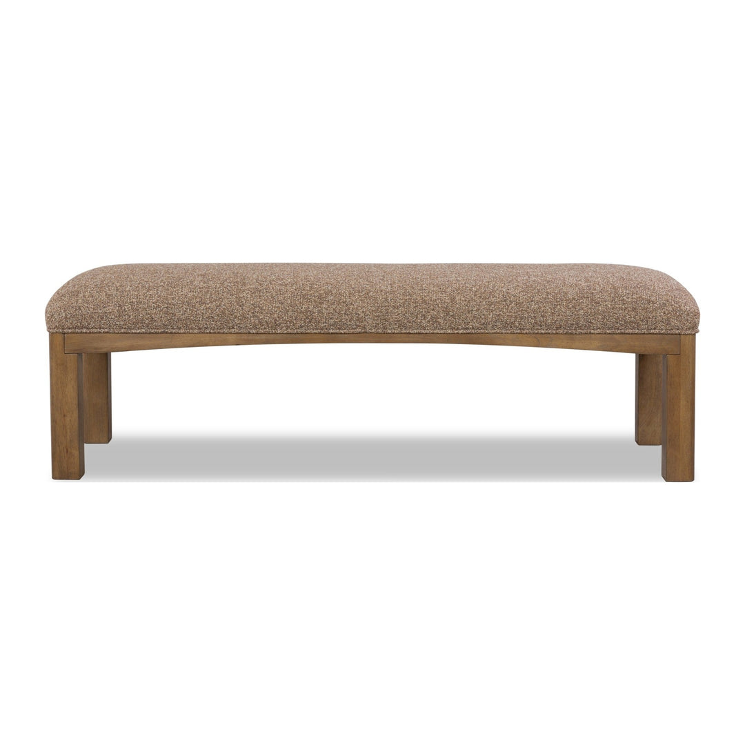 Arden Upholstered Dining Bench by Modus in Tavern Brown — product view on a white background